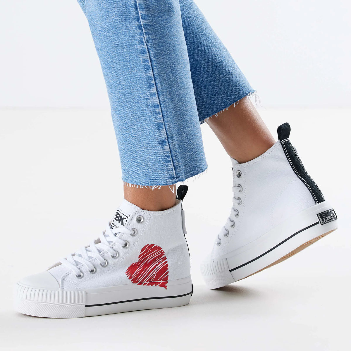 White/Black/Red Heart