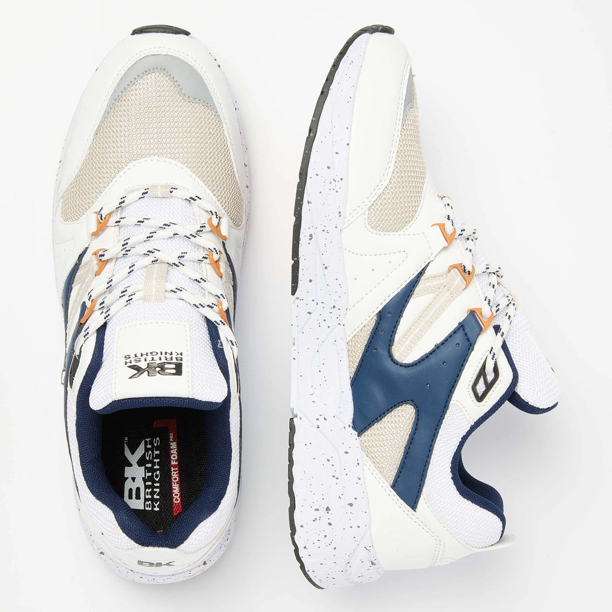 White/Beige/Navy/Orange