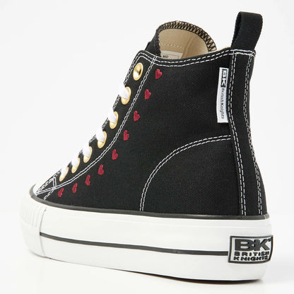 Black/Burgundy Hearts
