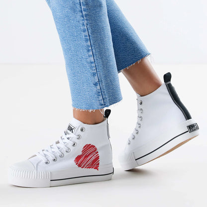 White/Black/Red Heart